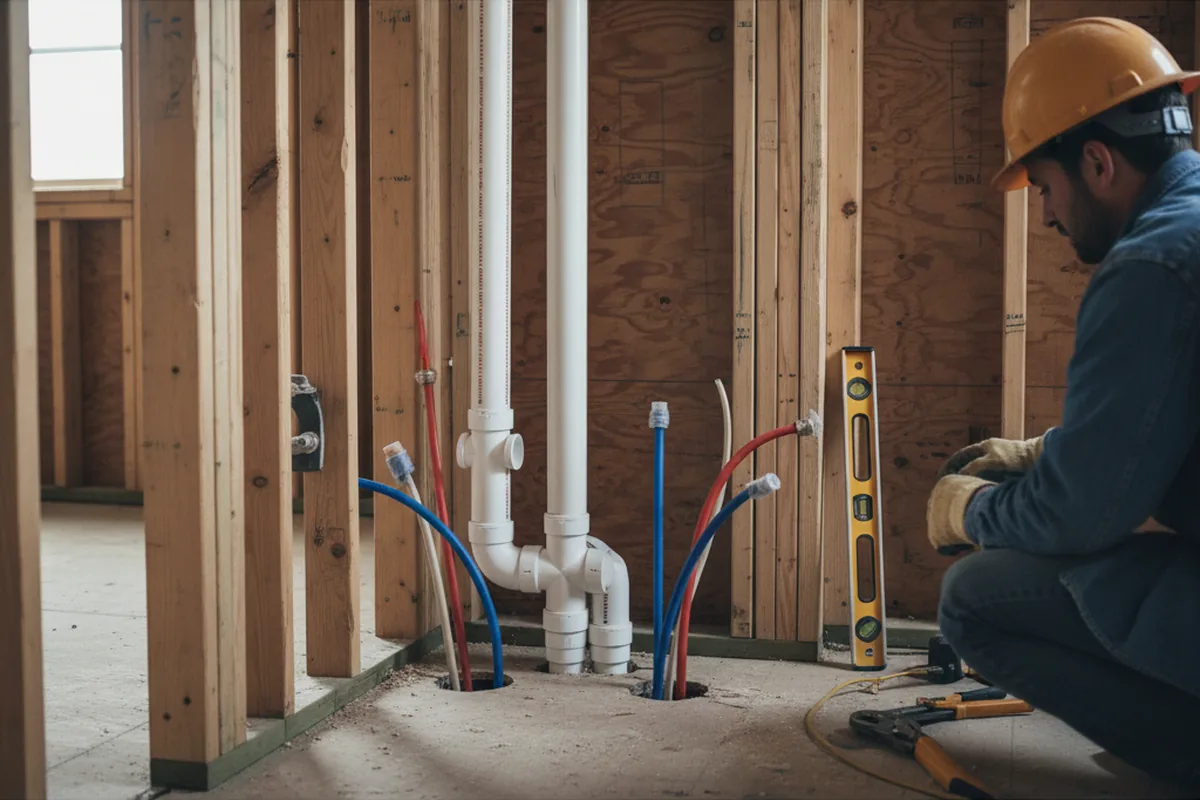 Drain and supply rough-in during Toilet Repair and Installation in Sugar Grove
